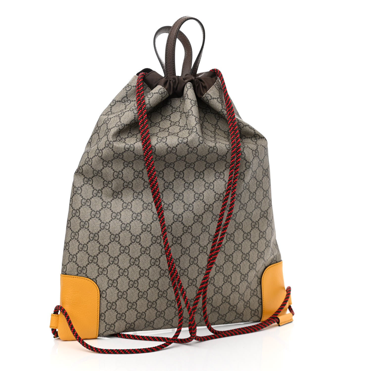Gucci GG Supreme Monogram Neo Vintage Drawstring Backpack Beige New Acero Crop 3 of 10