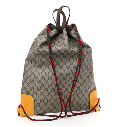 Gucci GG Supreme Monogram Neo Vintage Drawstring Backpack Beige New Acero Crop 3 of 10