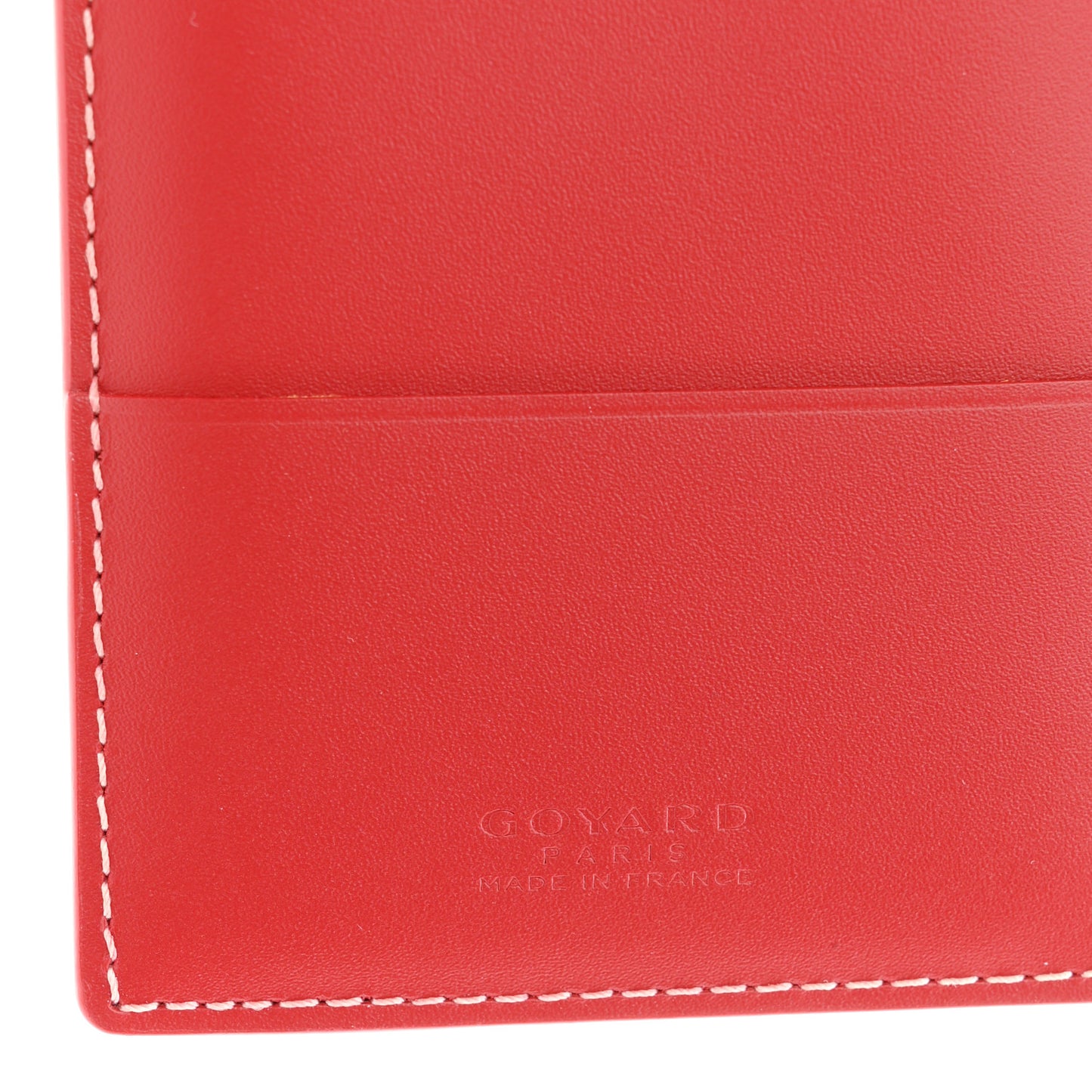 Goyardine Grenelle Passport Wallet Red