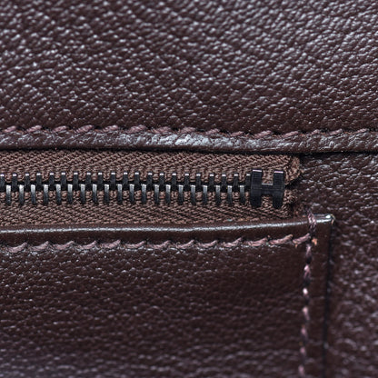 Hermes Togo Bi Color Horseshoe Birkin 35 Rouge Garance Chocolate 20 of 33