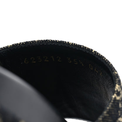 Gucci Jacquard Black Denim GG Monogram Angelina Platform 55mm Slide Sandals 35.5 Black Ivory 8 of 9