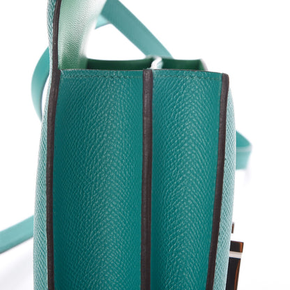 Hermes Epsom Enamel Constance 18 Bleu Paon Menthe 15 of 17
