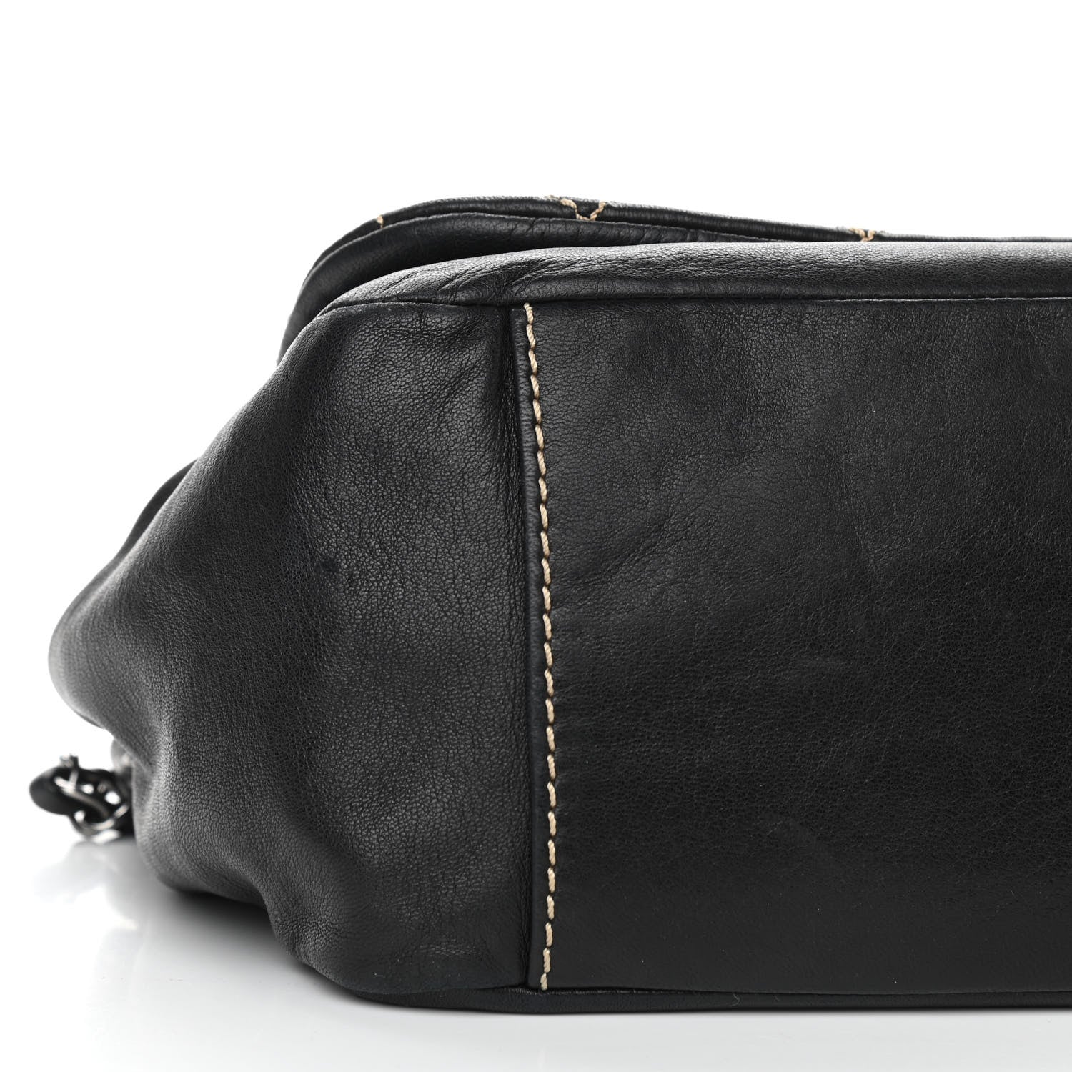 Chanel Lambskin Contrast Stitch Surpique Accordion Flap Black 8 of 12