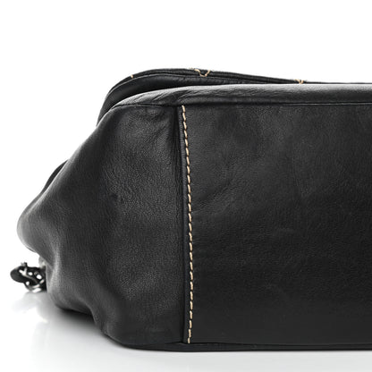 Chanel Lambskin Contrast Stitch Surpique Accordion Flap Black 8 of 12