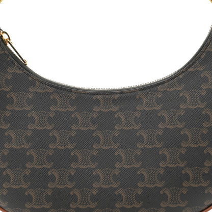 Celine Triomphe Canvas Calfskin Ava Shoulder Bag Tan 8 of 12