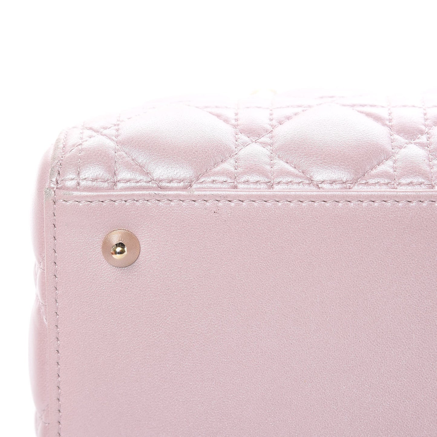 Pearly Lambskin Cannage Medium Lady Dior Lotus