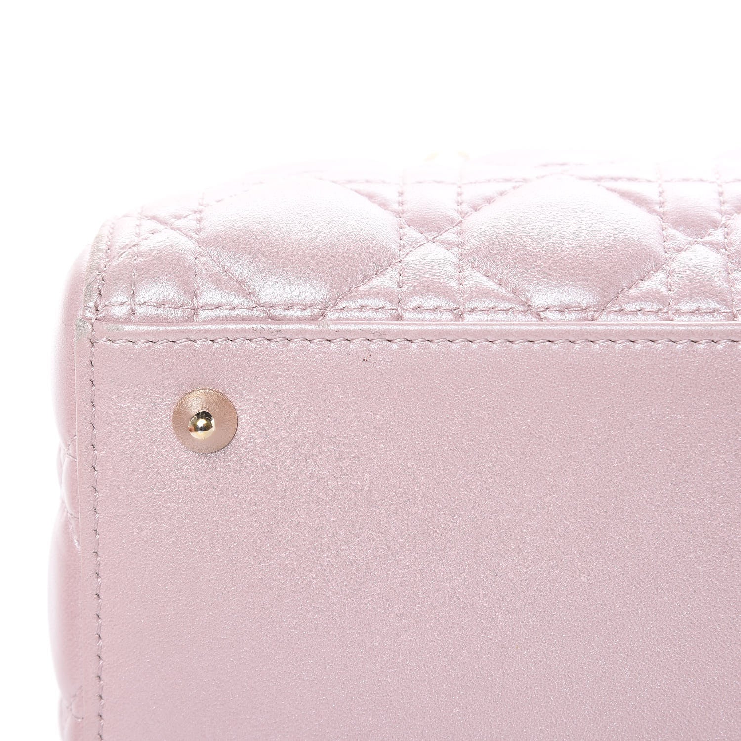 Christian Dior Pearly Lambskin Cannage Medium Lady Dior Lotus 10 of 13