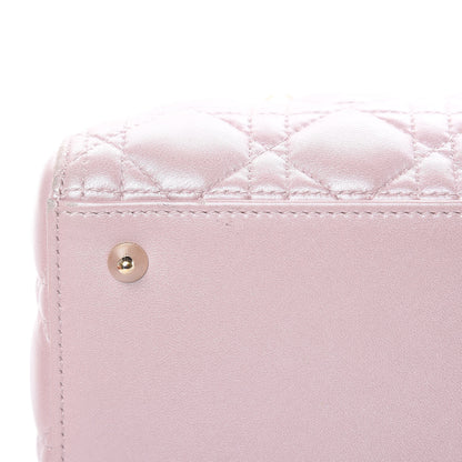 Christian Dior Pearly Lambskin Cannage Medium Lady Dior Lotus 10 of 13