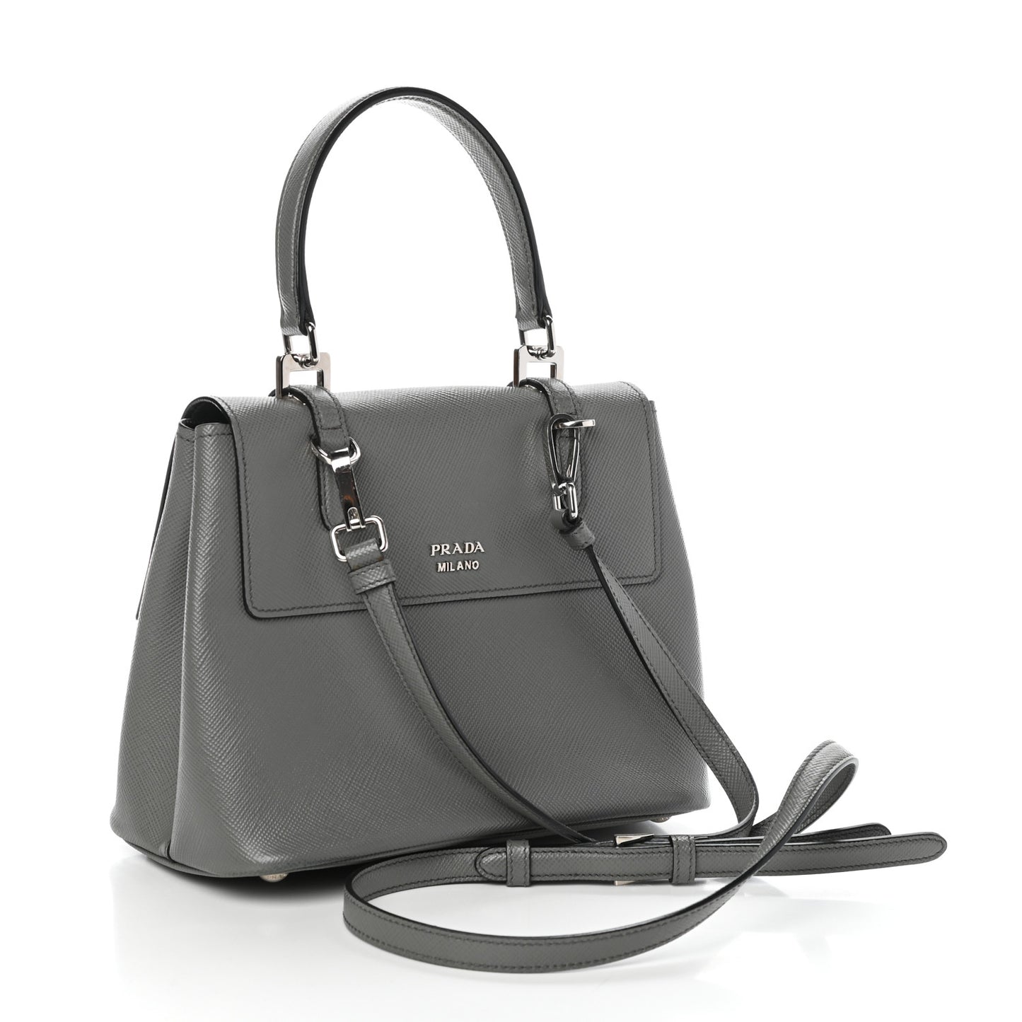 Saffiano Cuir Small Convertible Top Handle Tote Marmo