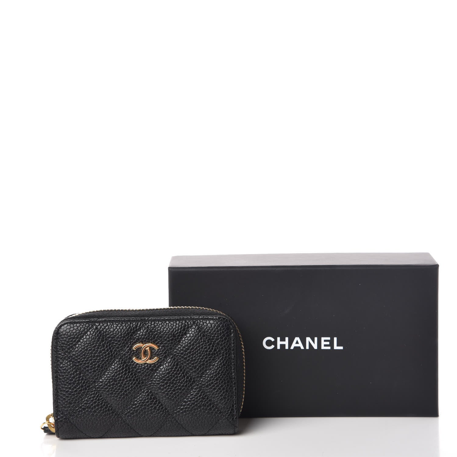 Chanel Caviar Quilted Zip Coin Purse Black 8 of 8