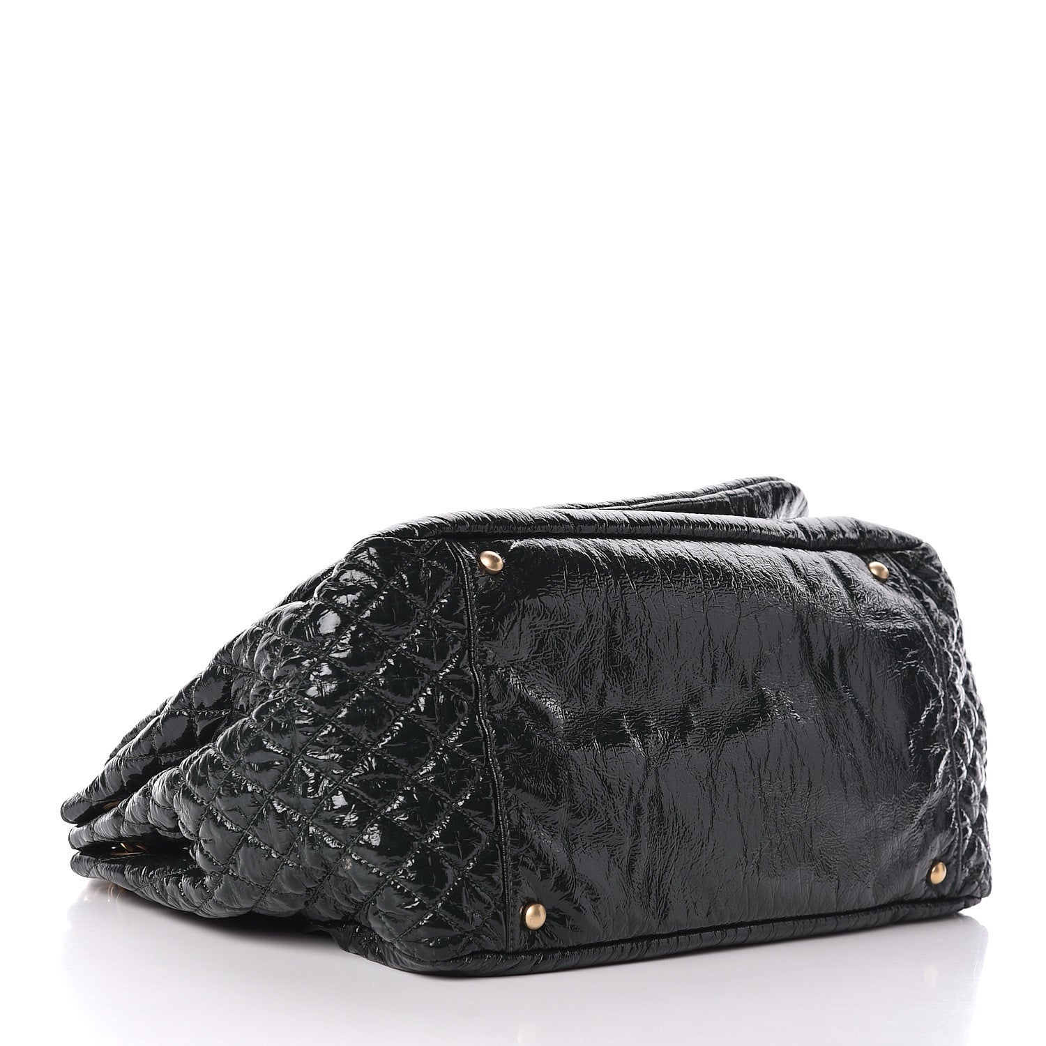 Chanel Vinyl Rock and Chain XL Flap Dark Green 4 of 13
