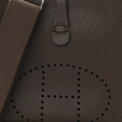 Hermes Taurillon Clemence Evelyne III PM Chocolate 8 of 10