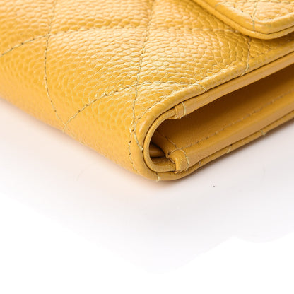Chanel Caviar Quilted Medium Flap Wallet Yellow 10 of 12