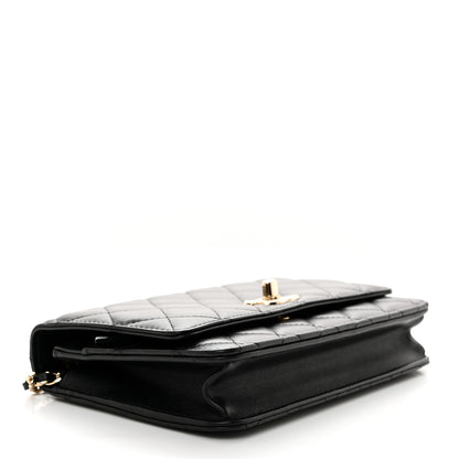 Chanel Lambskin Quilted Trendy CC Wallet On Chain WOC Black 4 of 12