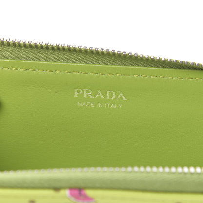 Prada Saffiano Watermelon Print Zip Key Pouch Erba 6 of 8