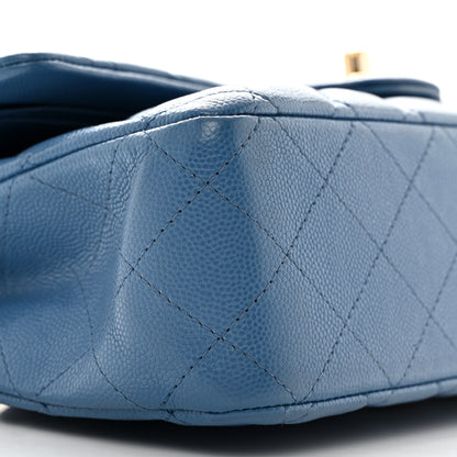 Chanel Caviar Quilted Medium Double Flap Blue 9 of 10