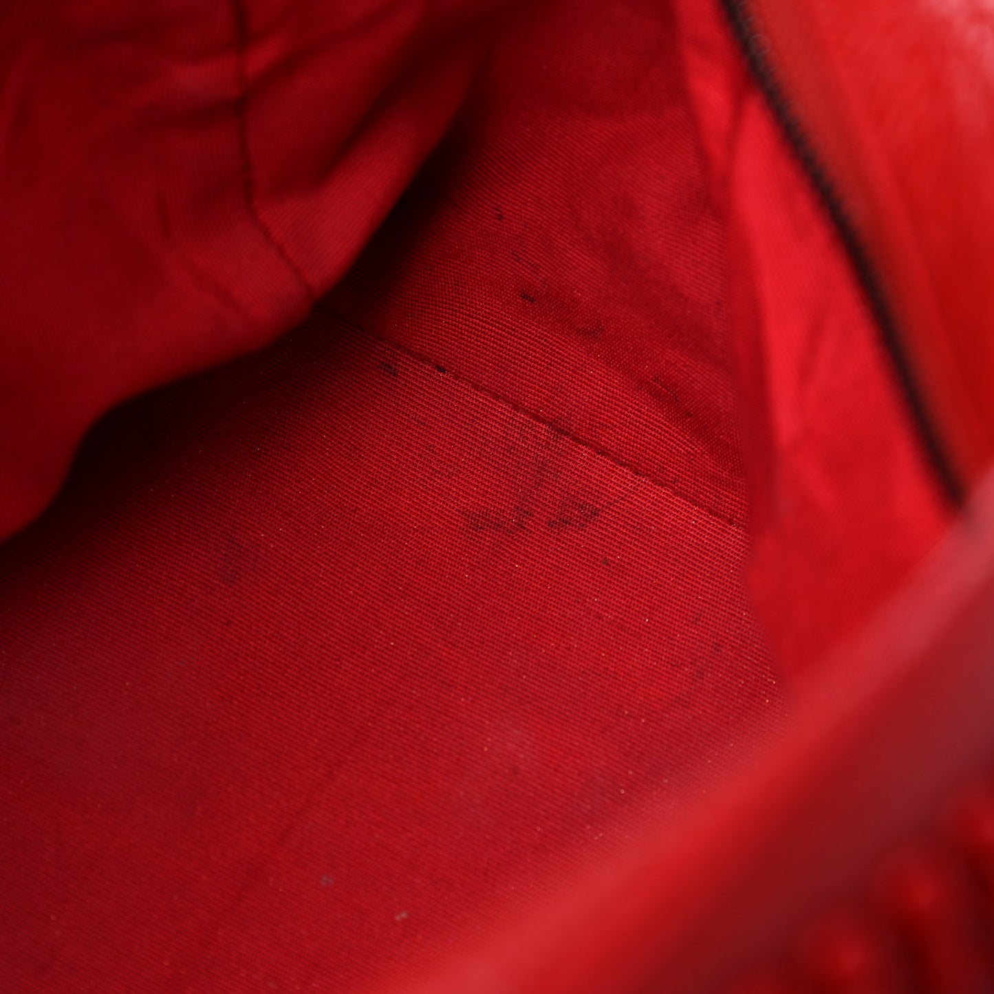 Grained Calfskin Studded Panettone Bowling Bag Red