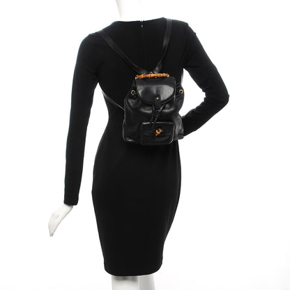 Gucci Calfskin Bamboo Backpack Black 2 of 13