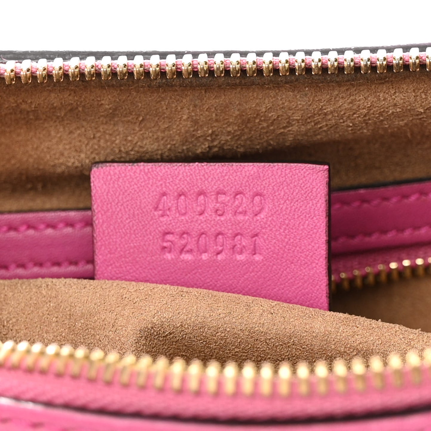 GG Supreme Monogram Moon Calfskin Small Boston Beige Ebony Hibiscus Red New Rosette