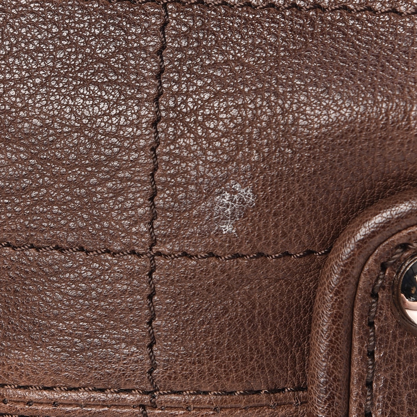 Calfskin Stitched Outdoor Ligne Bowler Brown