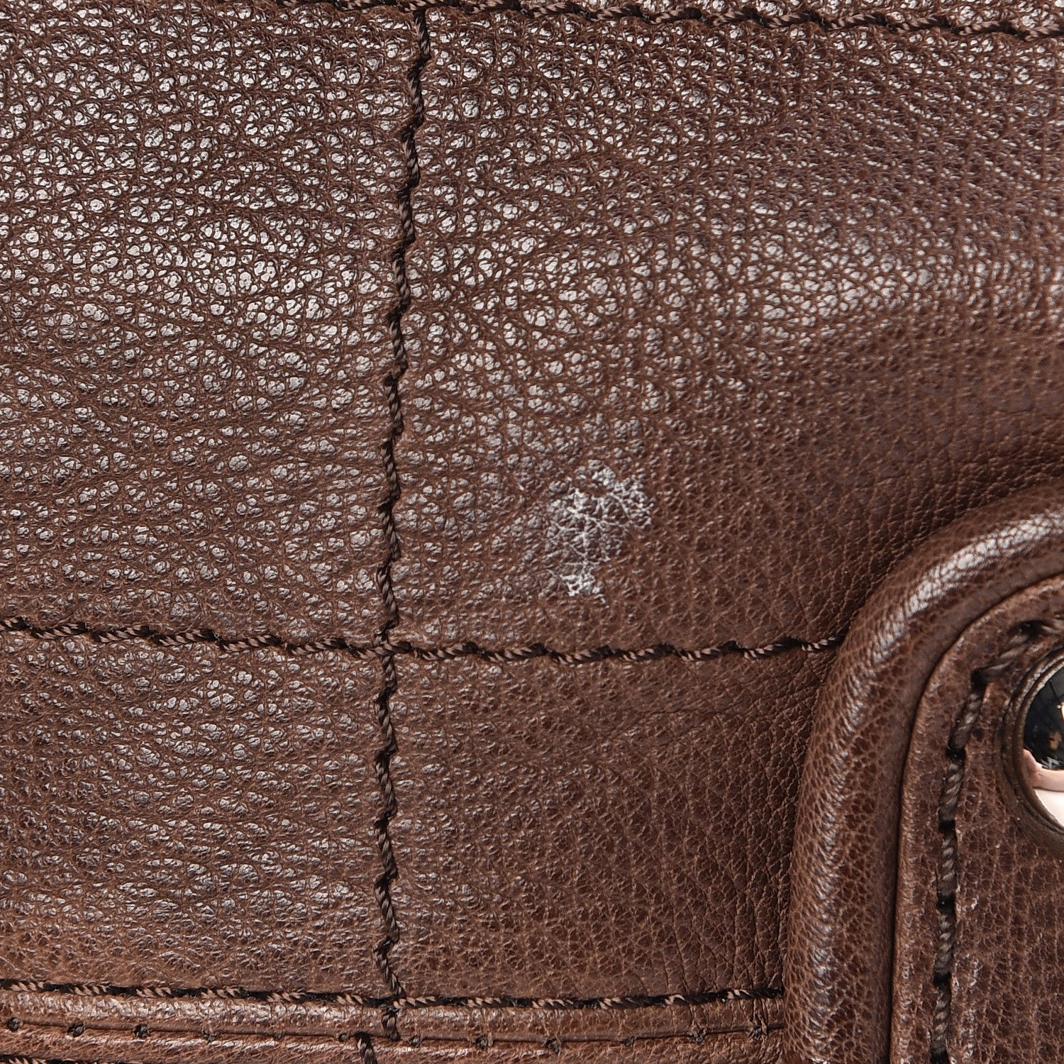 Chanel Calfskin Stitched Outdoor Ligne Bowler Brown 11 of 14