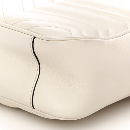 Gucci Calfskin Matelasse Medium GG Marmont Chain Shoulder Bag Mystic White 11 of 14