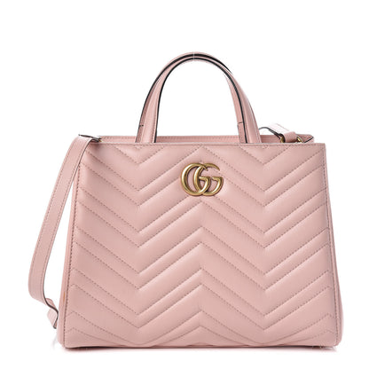 Gucci Calfskin Matelasse Small GG Marmont Tote Perfect Pink 1 of 9