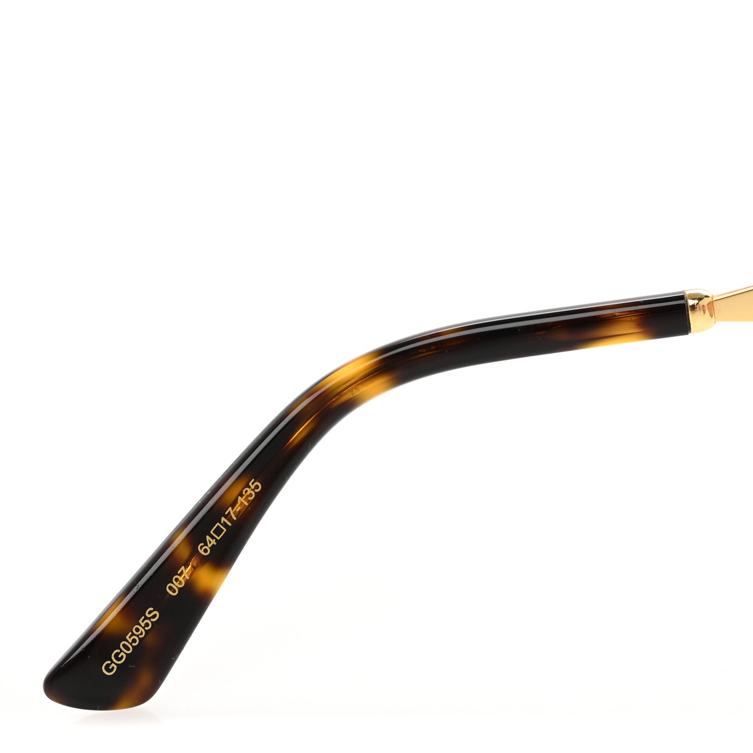 Gucci Metal Round Frame GG0595S Sunglasses Gold Black 6 of 7