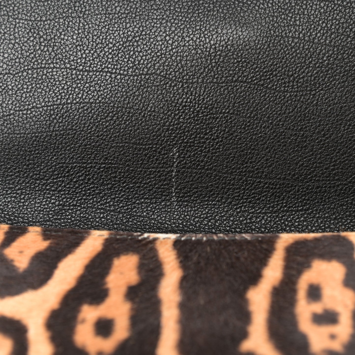 Pony Hair Leopard Print Y Ligne Clutch