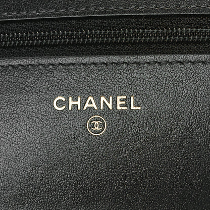 Chanel Fabric Printed Chanel 19 Wallet On Chain WOC Black Multicolor 6 of 10