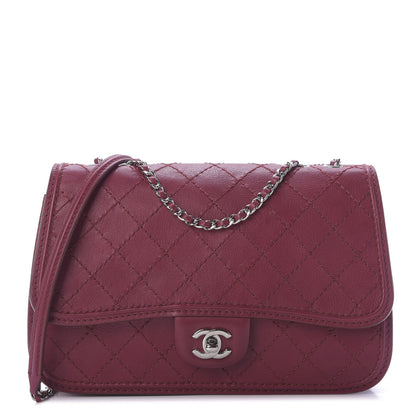 Chanel Calfskin Stitch Medium Flap Red 1 of 9