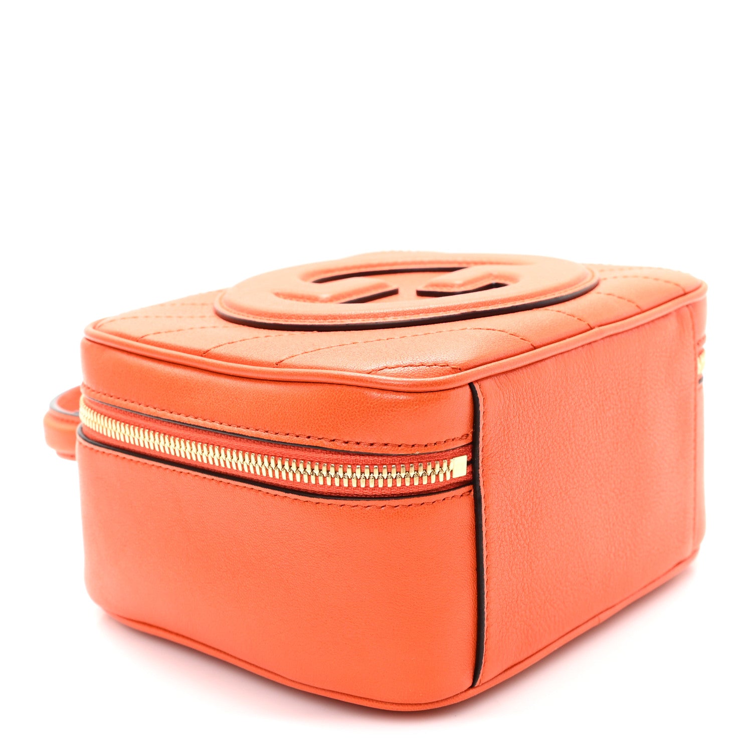 Gucci Sakai Be Green Calfskin Diagonal Stitched Blondie Top Handle Bag Orange 4 of 10