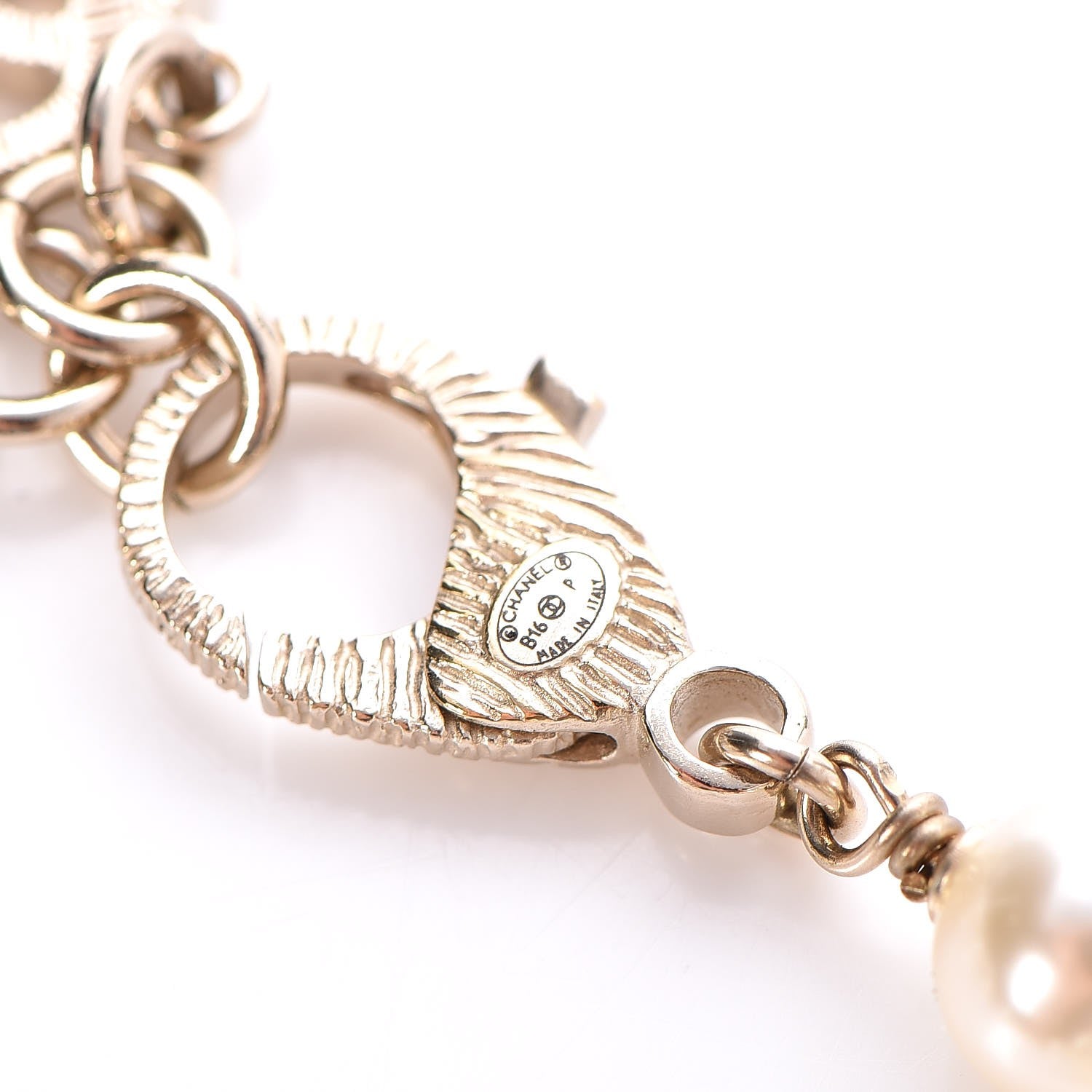 Chanel Pearl Metal Quilted CC Bracelet Gold 5 of 6