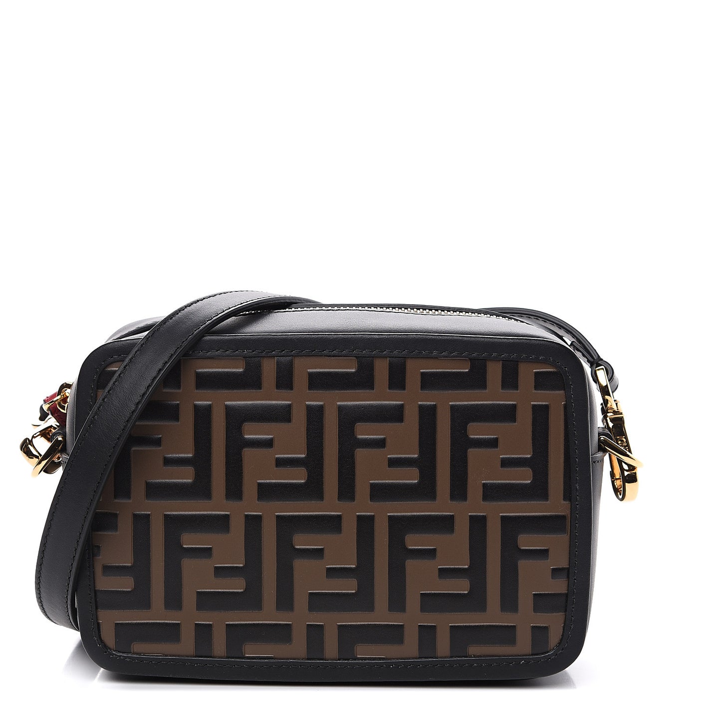 Vitello Century Bi-Color FF 1974 Embossed Mini Camera Case Maya Black