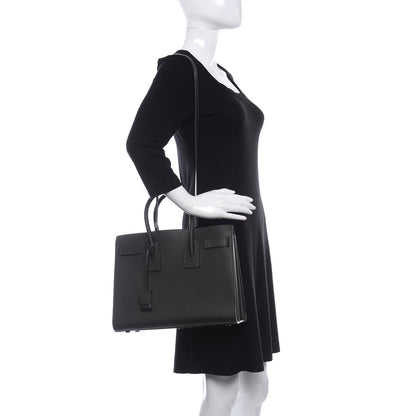 Saint Laurent Grained Calfskin Small Sac De Jour Black 2 of 9