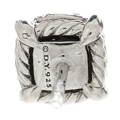 David Yurman Sterling Silver Diamond 6.5mm Chatelaine Stud Earrings 4 of 4