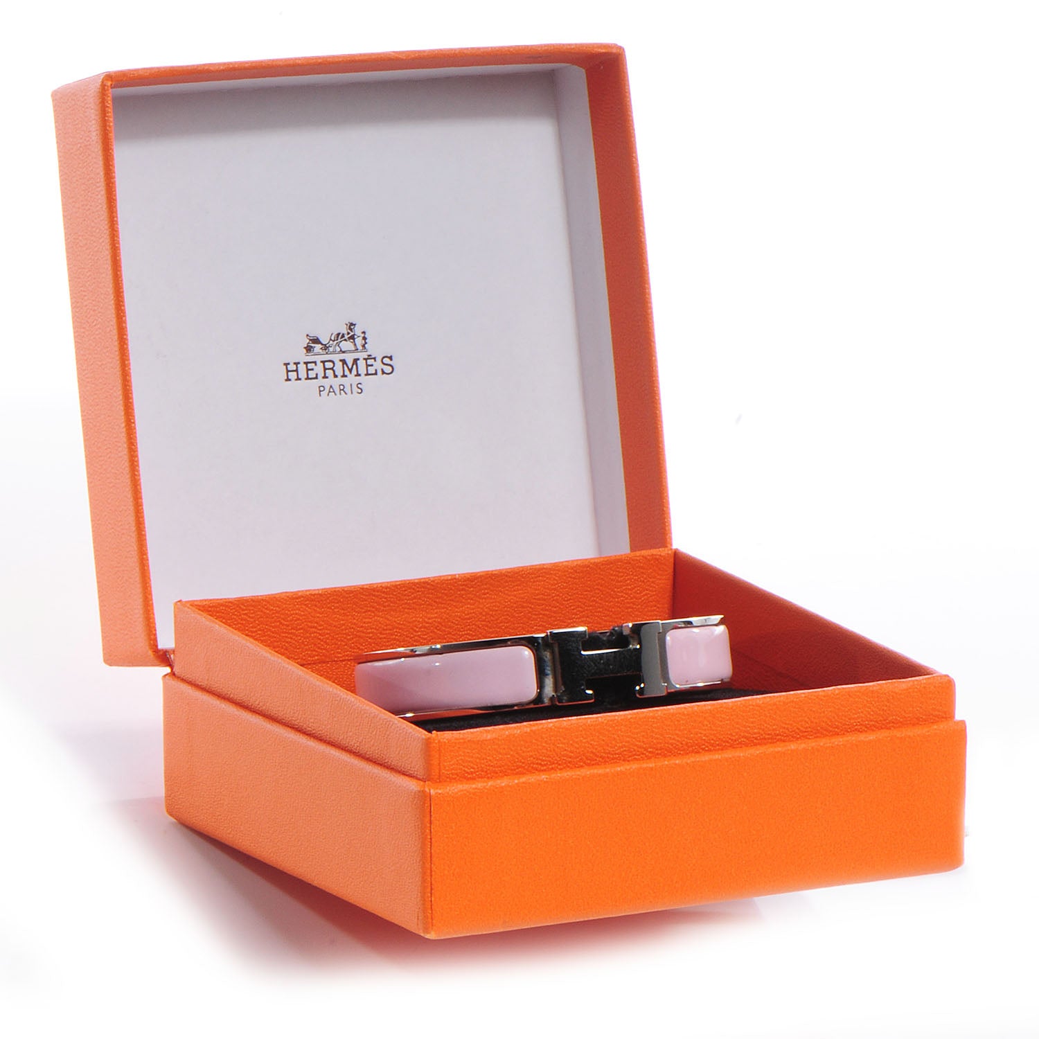 Hermes Enamel Narrow Clic Clac H Bracelet PM Rose Dragee 5 of 5