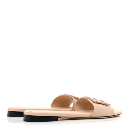 Fendi Vitello Cuoio Baguette Flat Slide Sandals 40 Poudre 4 of 13