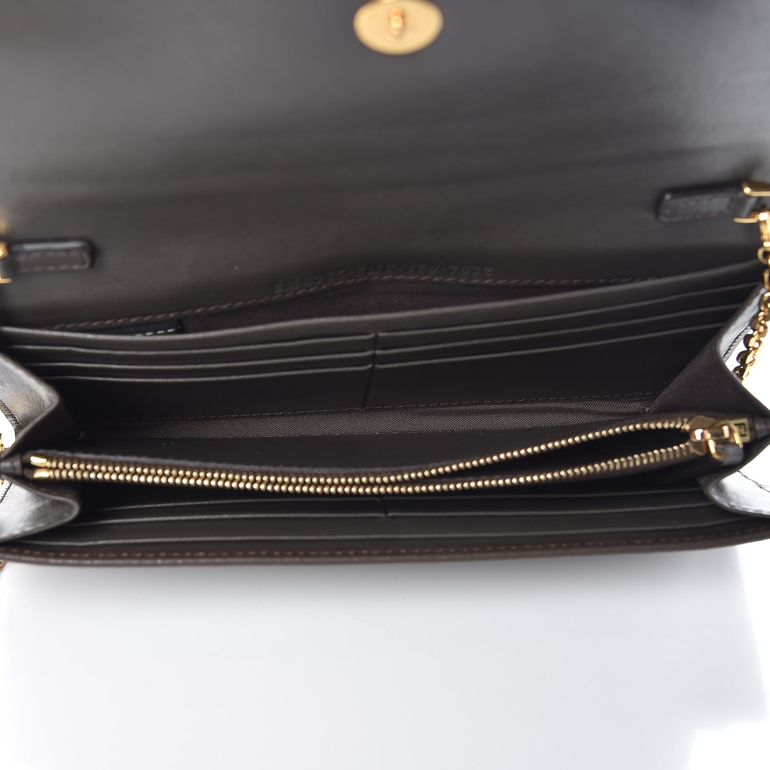 Fendi Vitello Liberty Century Lucido By The Way Continental Wallet On Chain Carbone 5 of 8