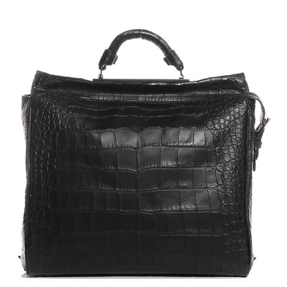3.1 Phillip Lim 3.1 Crocodile Embossed Large Ryder Satchel Black 1 of 10