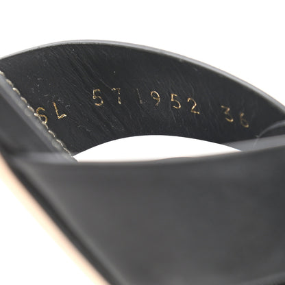 Saint Laurent Calfskin Tribute 05 Slide Sandals 36 Black 8 of 9