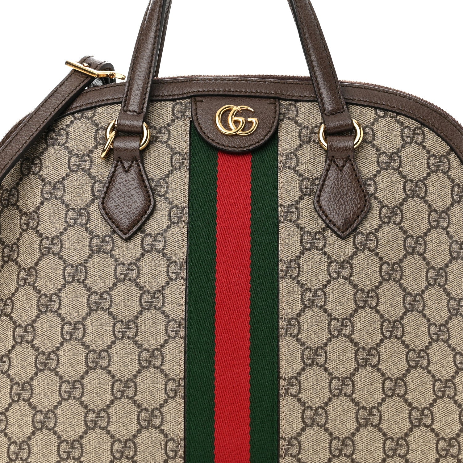Gucci GG Supreme Monogram Web Medium Ophidia Top Handle Dome Bag Brown 8 of 10
