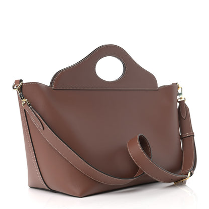 Burberry Soft Calfskin Small Pocket Tote Bag Tan 3 of 10