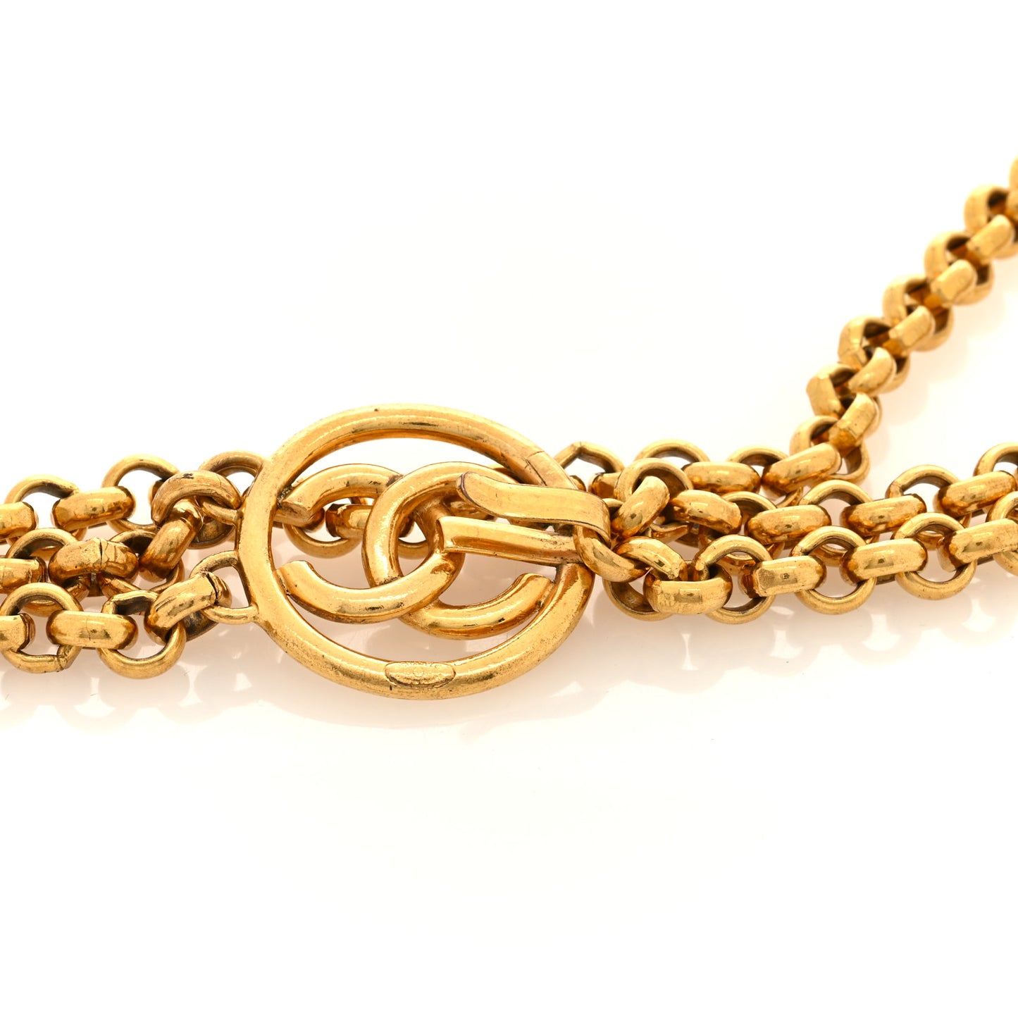 Metal Chain CC Belt Gold
