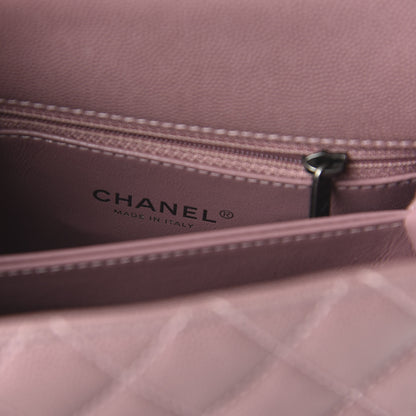 Chanel Caviar Lizard Quilted Mini Coco Handle Flap Pink Burgundy 8 of 10