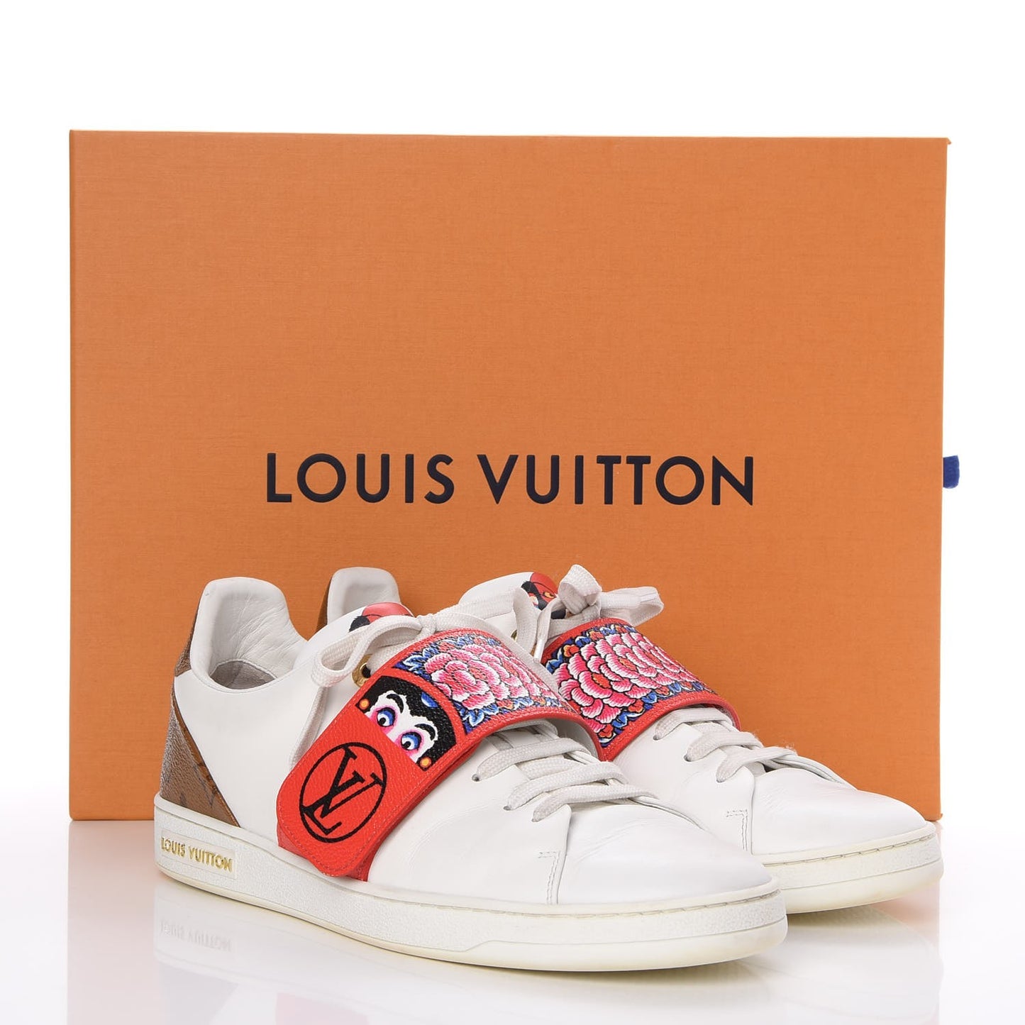 Calfskin Reverse Monogram Kabuki Low Top Sneakers 39.5 White