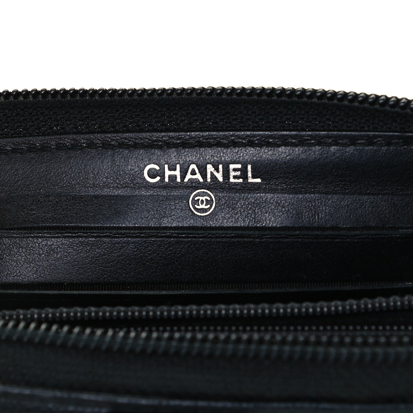 Caviar Quilted Small Boy Zip Around Wallet Black