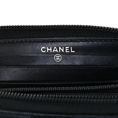 Chanel Caviar Quilted Small Boy Zip Around Wallet Black 6 of 10