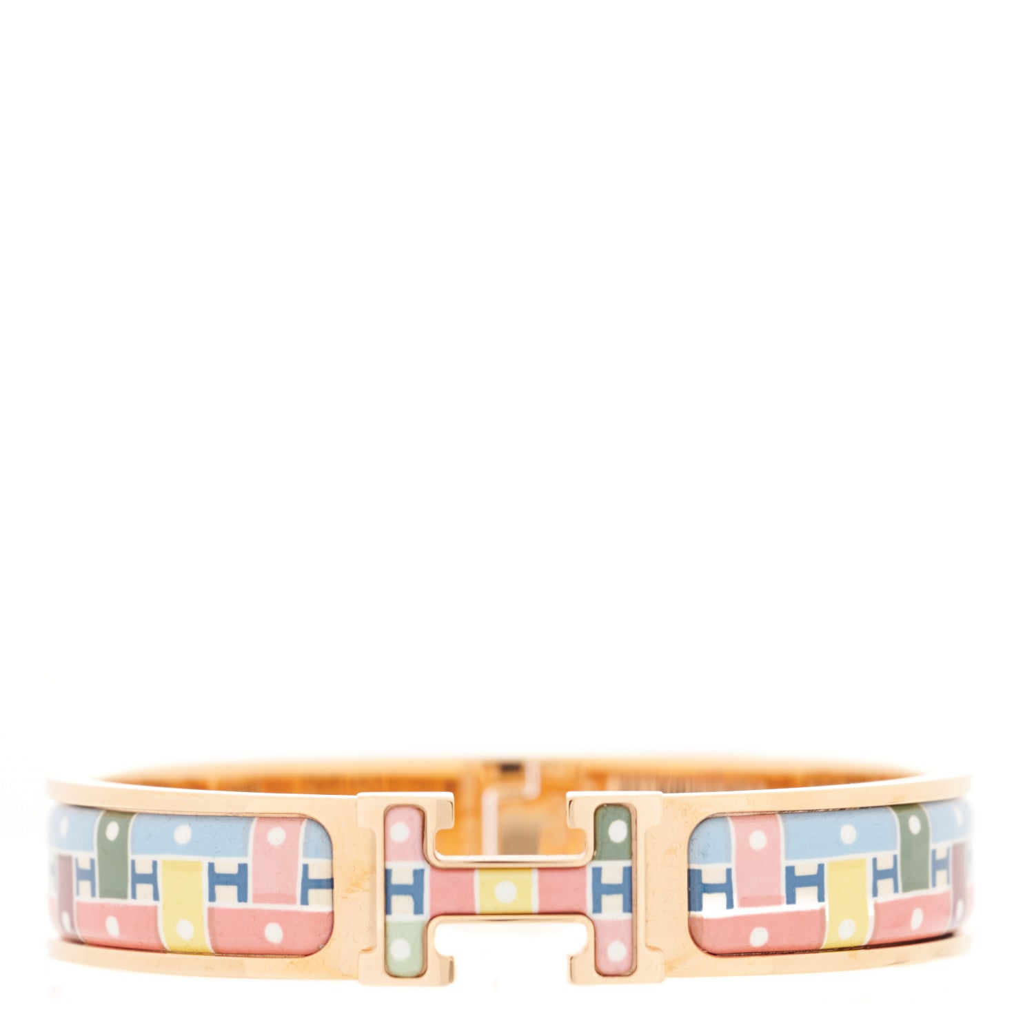 Hermes Enamel Printed Narrow Son du H Clic Clac H Bracelet PM Album De Soie 1 of 4