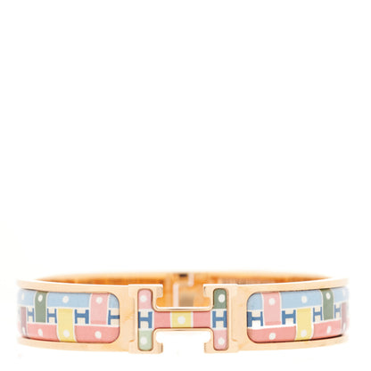 Hermes Enamel Printed Narrow Son du H Clic Clac H Bracelet PM Album De Soie 1 of 4